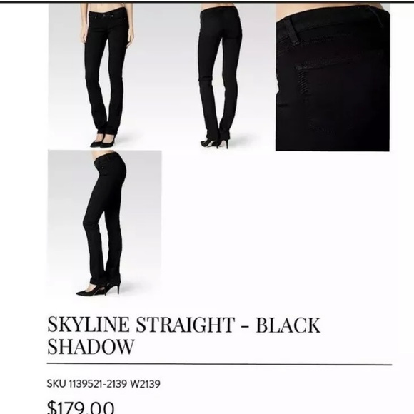 PAIGE Denim Skyline Straight Jeans Black Shadow - Picture 3 of 8